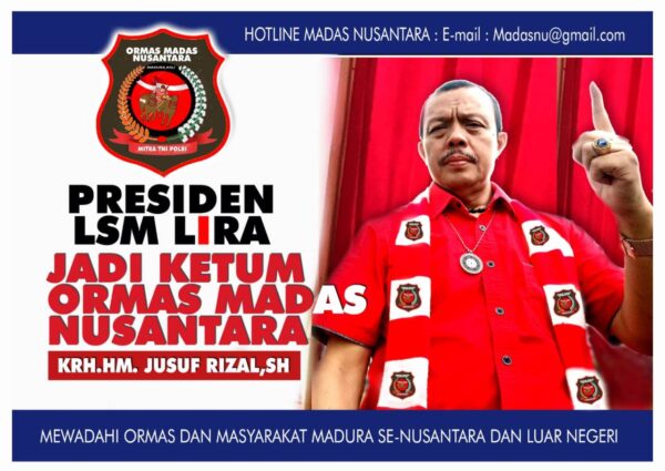 Presiden LSM LIRA, HM Jusuf Rizal Secara Aklamasi Pimpin Ormas Madas Nusantara Periode 2024-2029