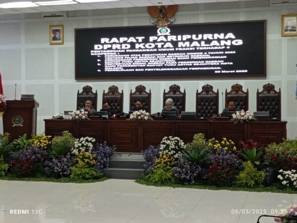 Rapat Paripurna DPRD Kota Malang Menyoroti Perda yang Belum Terealisasi