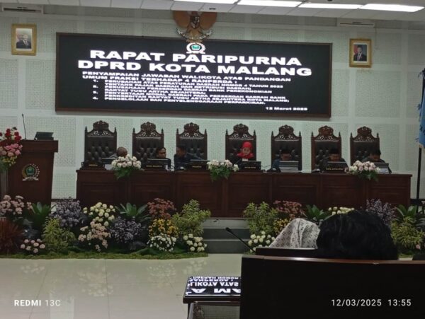 Rapat Paripurna DPRD Penyampaian Jawaban Wali Kota, Terkait Empat Raperda Kota Malang
