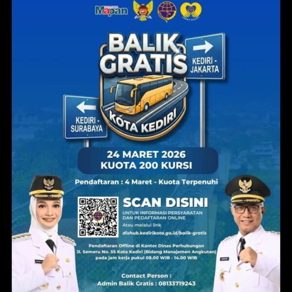 Program Balik Gratis Pemkot Kediri melalui Dinas Perhubungan