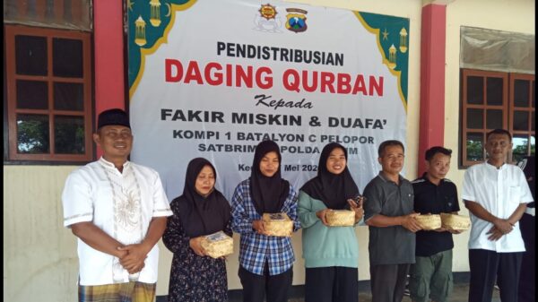 Sat Brimob Kompi 1 Batalyon C Pelopor Gelar Perayaan Idul Adha Sholad Id dan Sembelih Qurban 1447 H